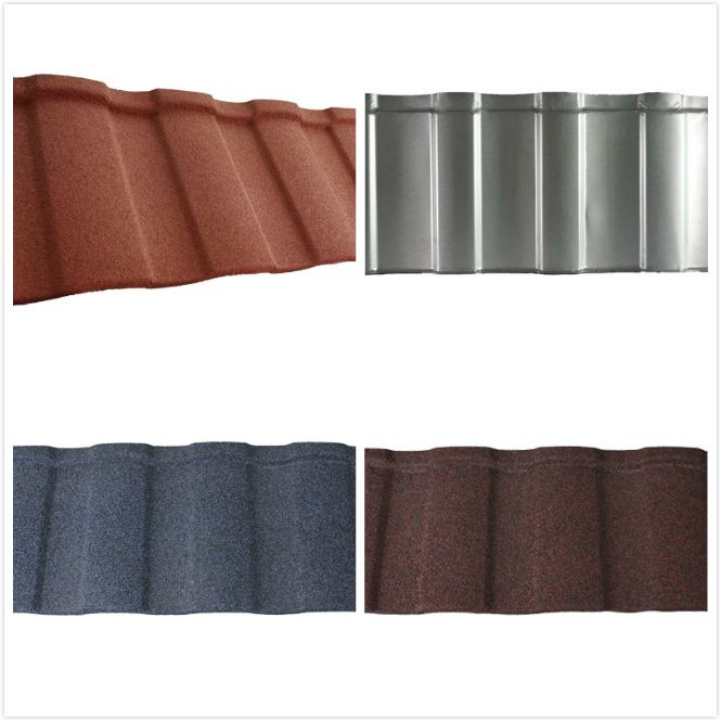新西兰设计波纹镀锌铝屋顶板价格，彩色石材涂层金属屋顶