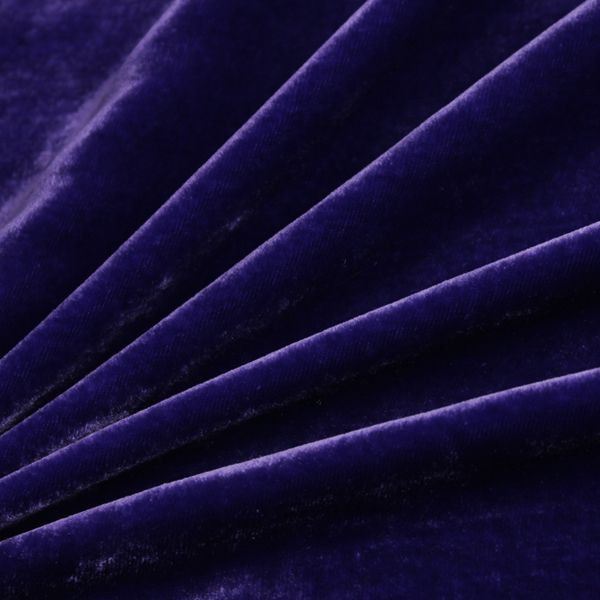 深紫色丝绸天鹅绒面料纯色
