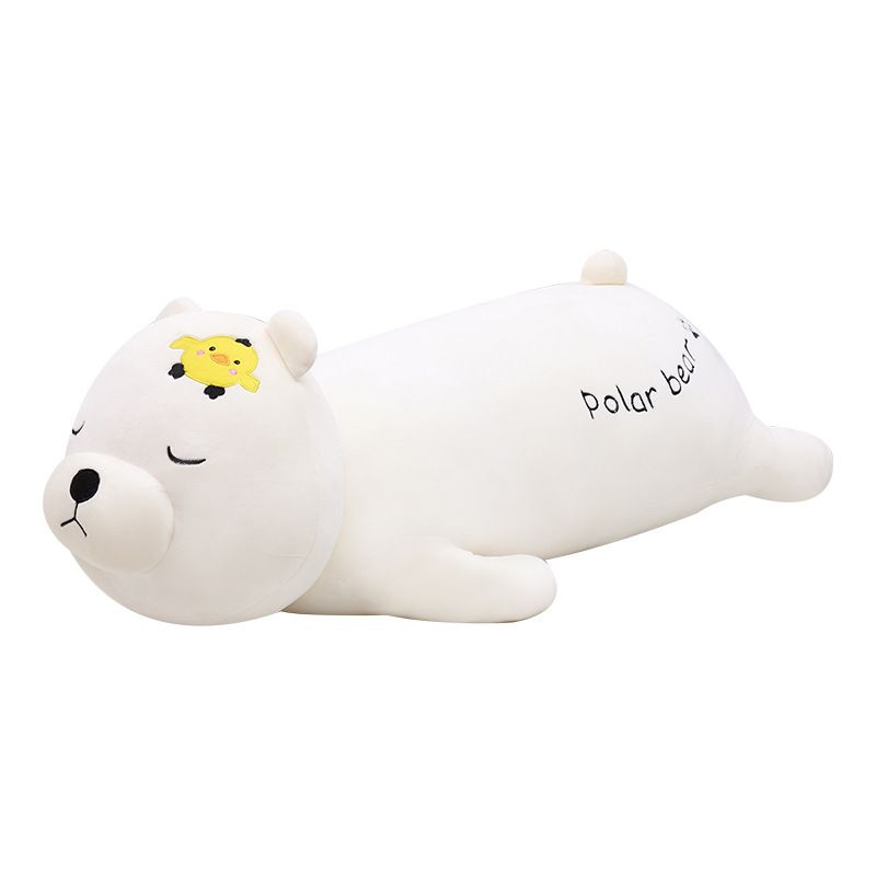 最畅销的白色柔软长北极熊毛绒枕头玩具待售