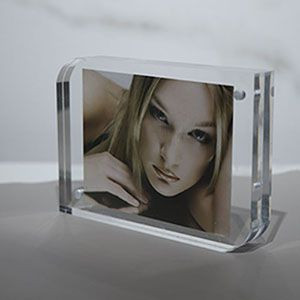 立式亚克力相框双面写真水晶桌透明磁性相框可定制