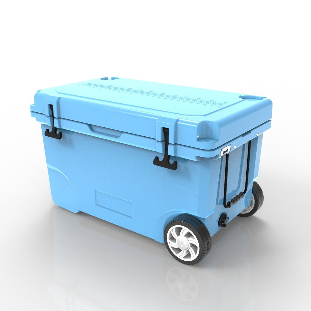COLDICE批发50L/53QT滚塑塑料冷藏箱，带轮子