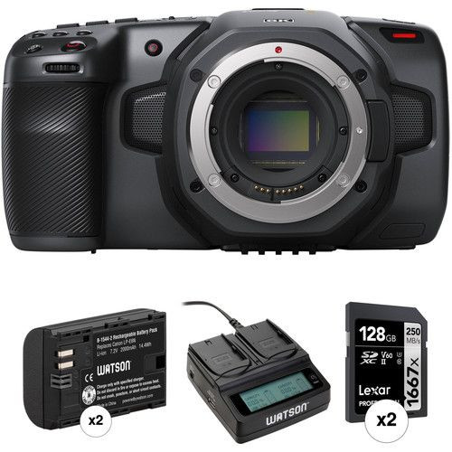 Blackmagic Design口袋影院摄像机6K套件，配有2个电池、双充电器和2个SD卡
