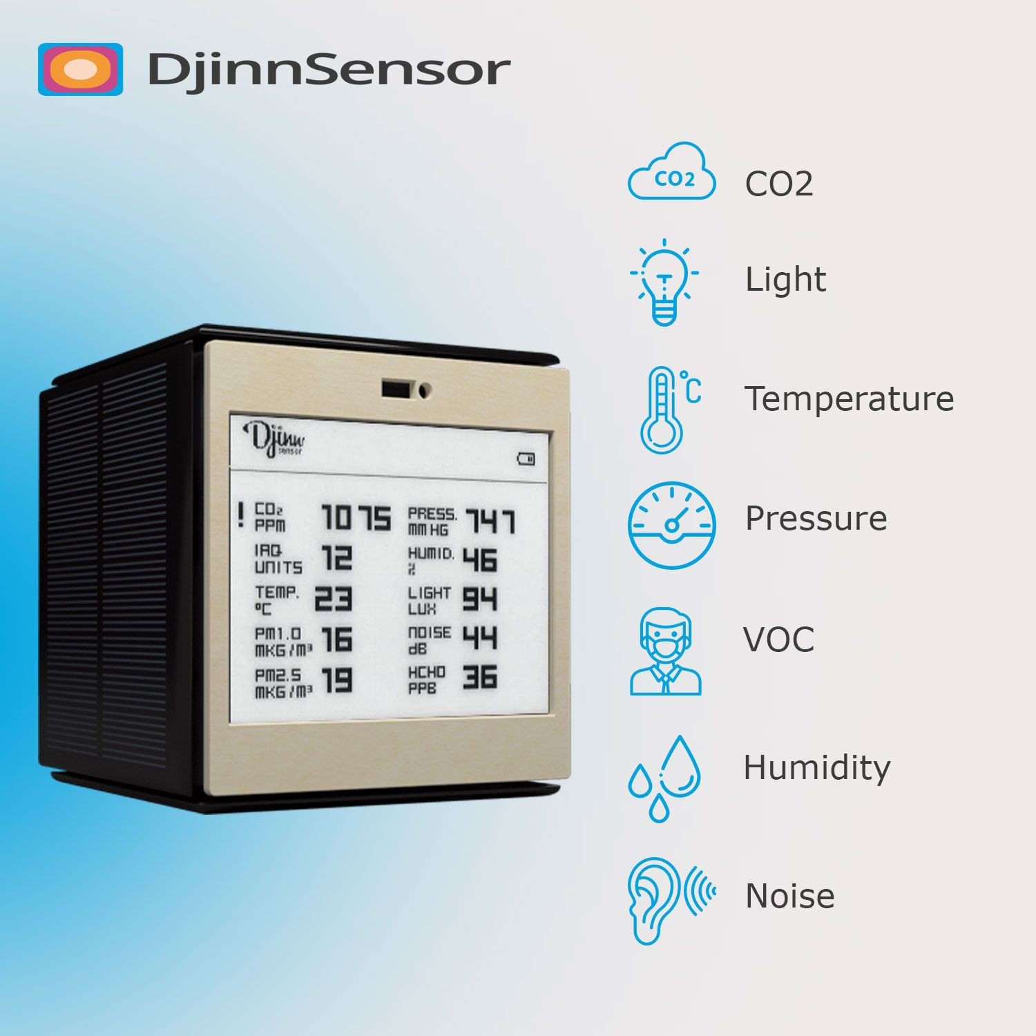 Djinn Sensor-适用于办公室和医院的专业室内空气质量监测和分析平台