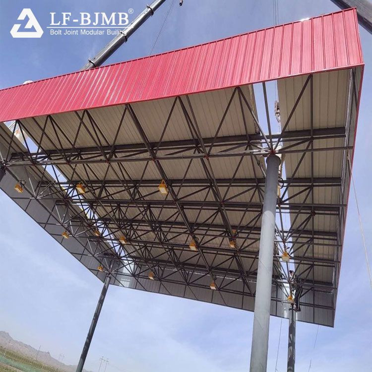 LF螺栓球形连接空间框架雨棚CNG加气站屋顶