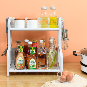 双层立式香料架浴室厨房台面储物箱香料瓶罐子架支架