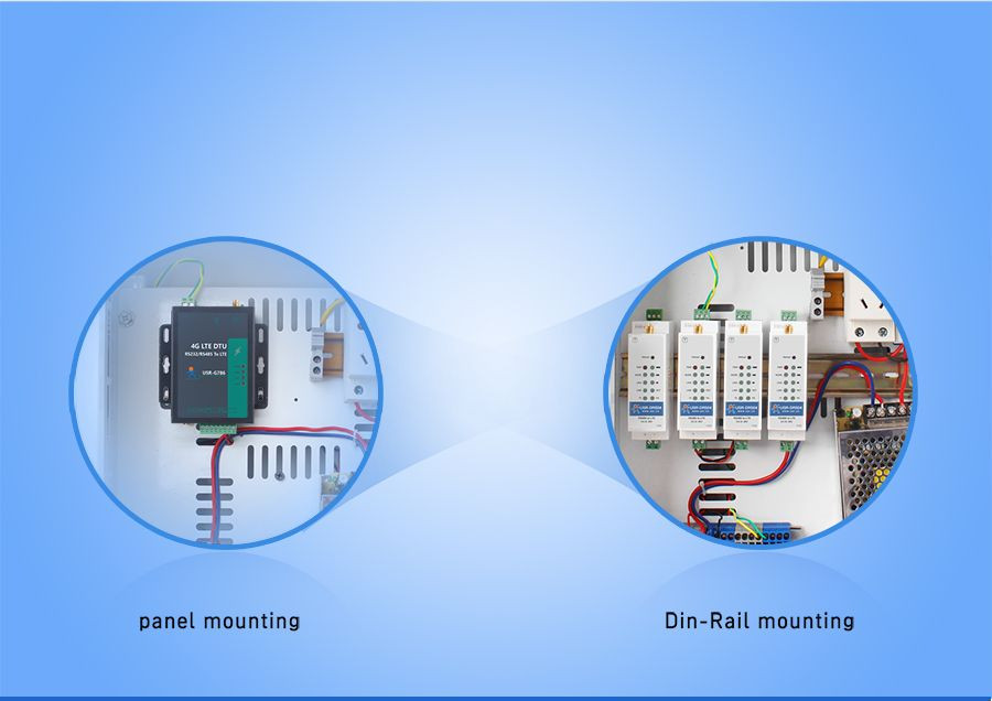 Din Rail RS485全球蜂窝调制解调器USR-DR504-G