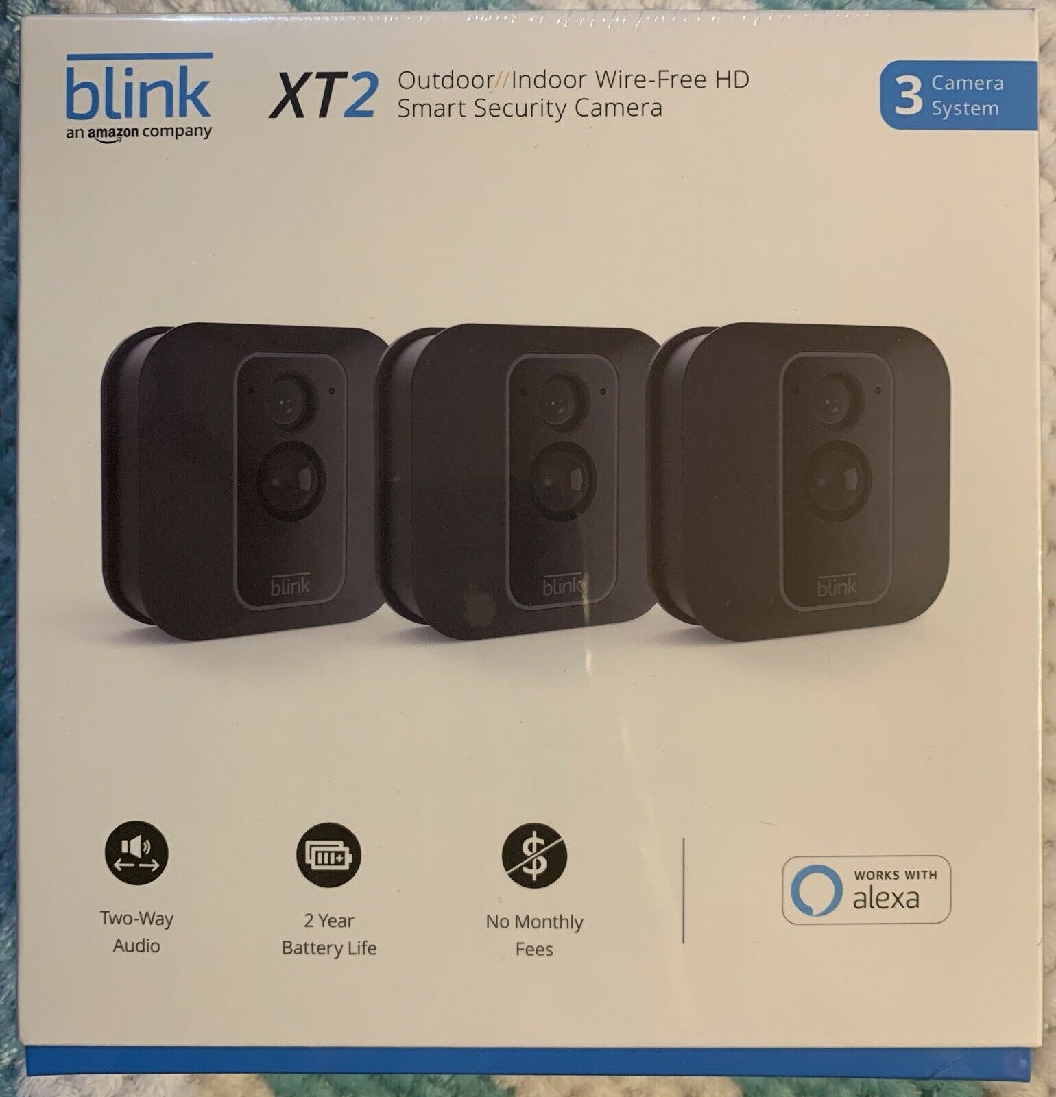 Blink XT2 3摄像头1080p智能室内/室外家庭安全系统