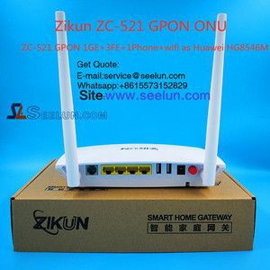 ZC-521 GPON 1GE+3FE+1电话+wifi onu ont Zikun作为华为HG8546M GPON ont调制解调器