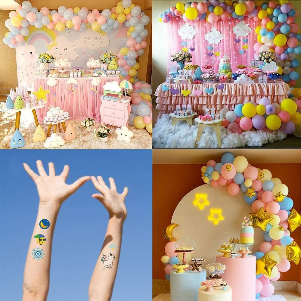 日月云天主题横幅拱门套装铝膜气球热卖粉色彩虹气球批发