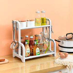双层立式香料架浴室厨房台面储物箱香料瓶罐子架支架