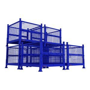 物流托盘工业集装箱仓库可堆叠专业折叠钢制储物笼
