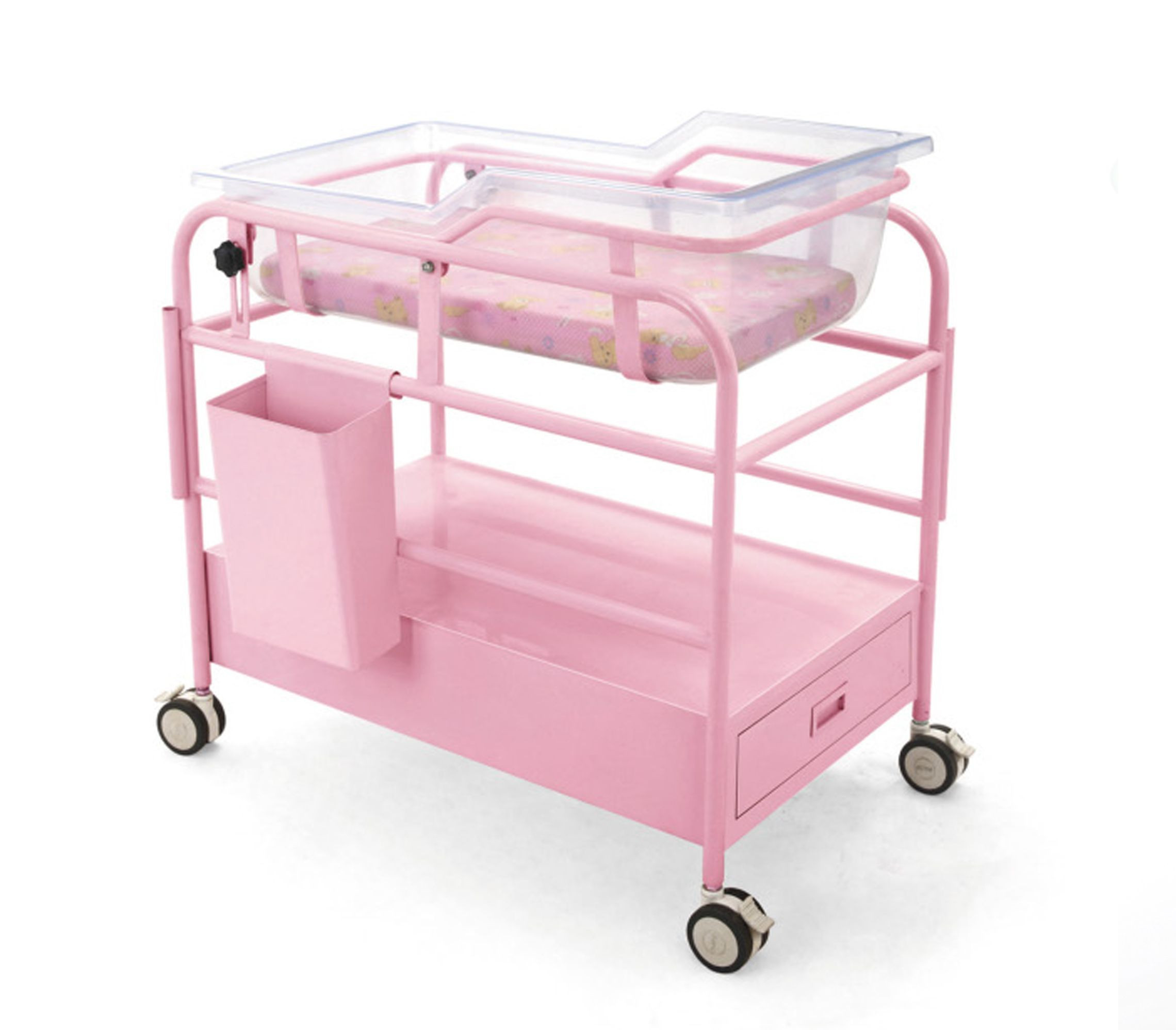 豪华医院婴儿推车/可调节高度的新生儿婴儿推车和带轮子的婴儿床