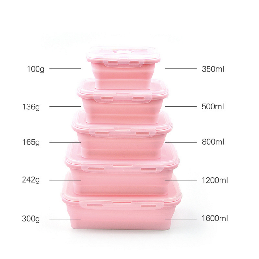 硅胶折叠食品容器可折叠餐盒