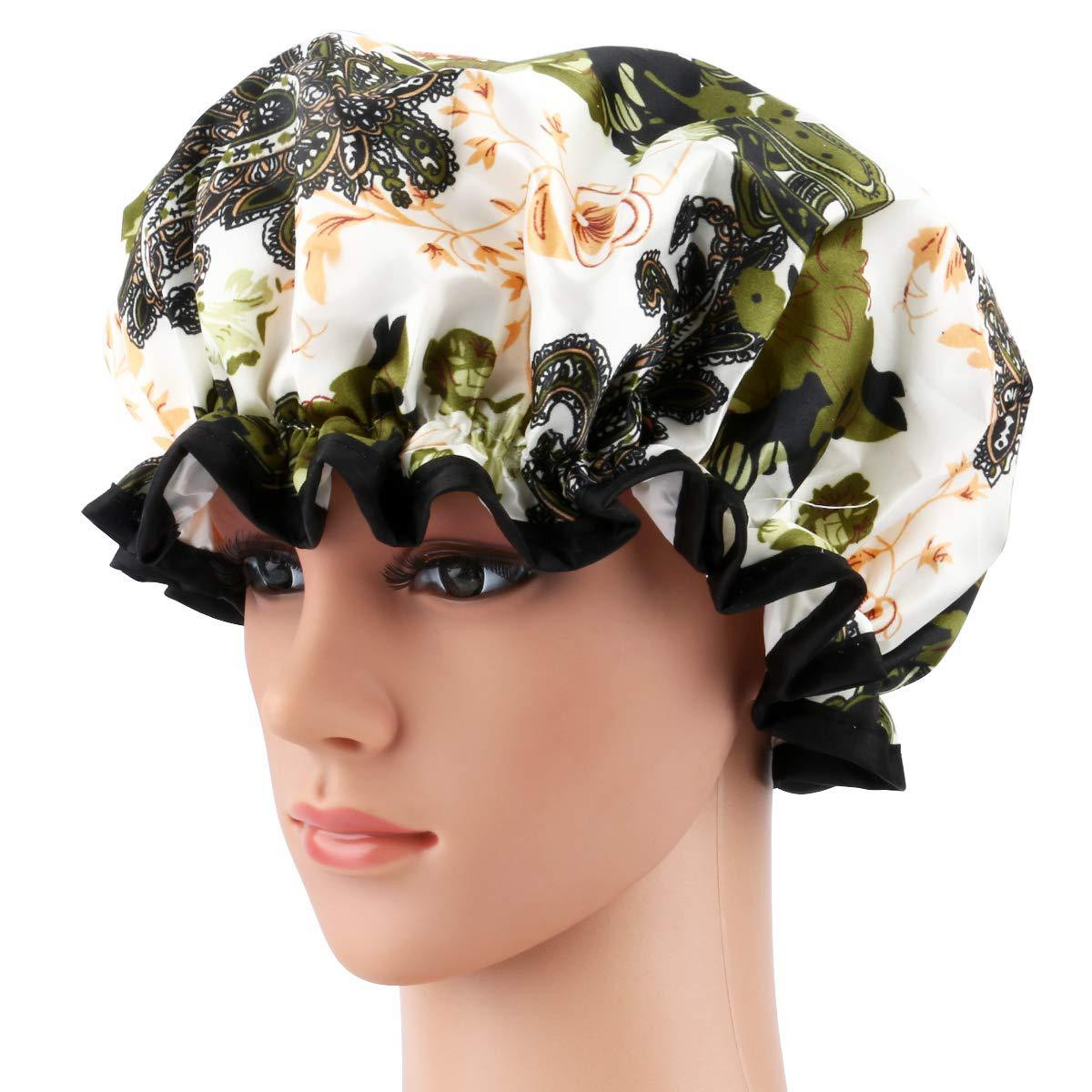 浴帽，ESARORA 4包浴帽，专为女性设计防水双层