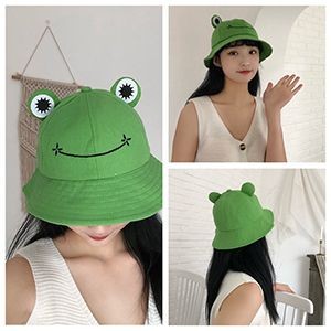 时尚女式青蛙斗笠夏季沙滩渔夫帽防晒女式太阳帽