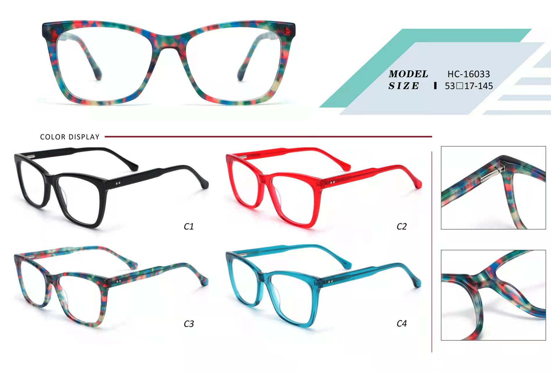 工厂小型男士女士淡蓝色光学眼镜框架环保醋酸酯眼镜